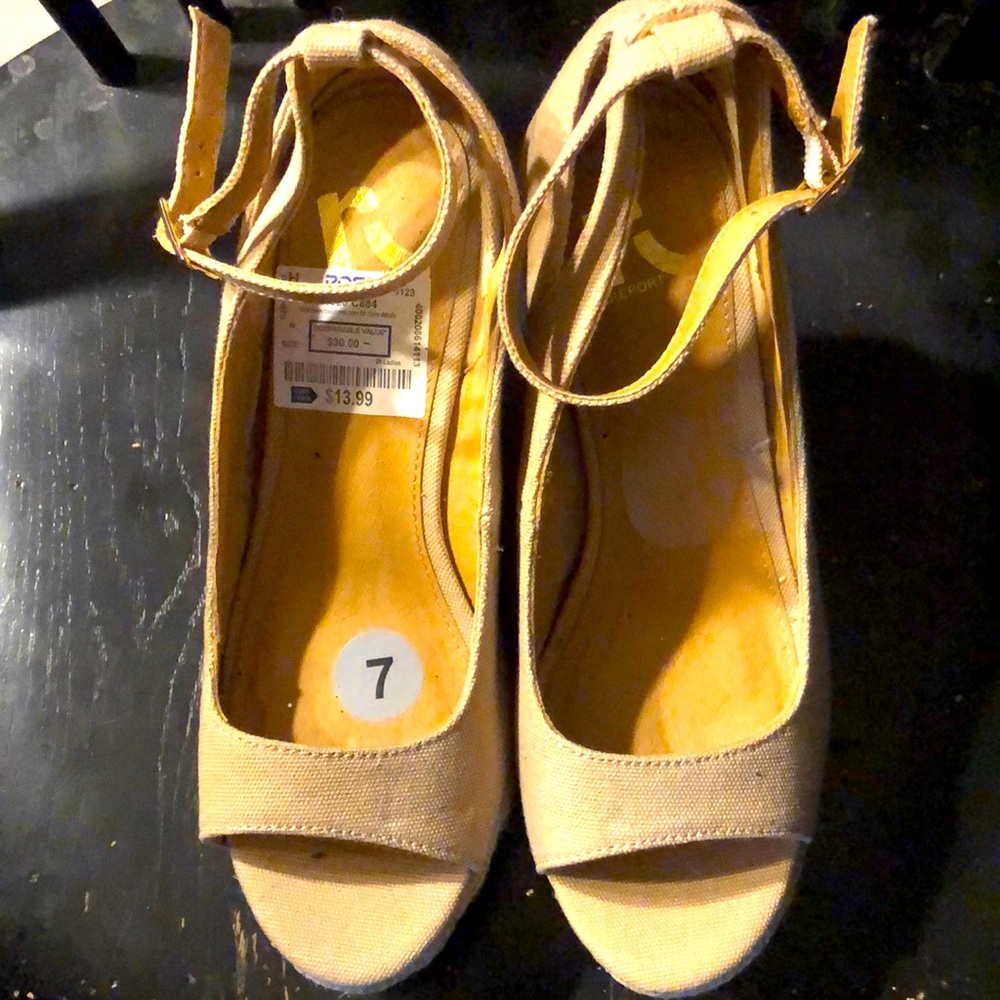 Report Wedge Open Toe Espadrille Heels